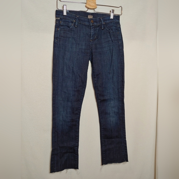 Citizens of Humanity Ava Low Rise Straight Jeans Raw Hem Cotton Elastane‎ 24 - Picture 3 of 9